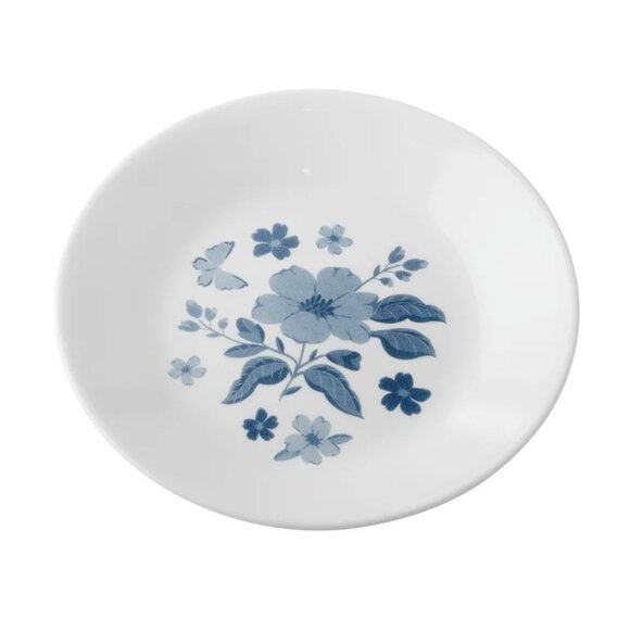 Pioneer Woman Corelle Evie Blue 4Pc Set Appetizer Plate Dessert Melamine White - Picture 4 of 8